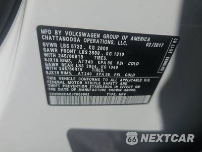 2018 Volkswagen Atlas V6 SE w/Technology - zdjęcie 15 z 19 - miniatura
