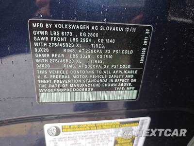 2012 Volkswagen Touareg V6 Executive - zdjęcie 14 z 34 - miniatura