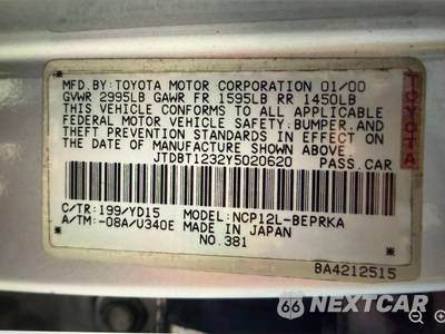 2000 Toyota Echo Sedan - zdjęcie 22 z 28 - miniatura