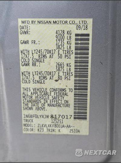 2018 Nissan NV2500 HD Cargo SV High Roof 146.1" WB - zdjęcie 12 z 13 - miniatura