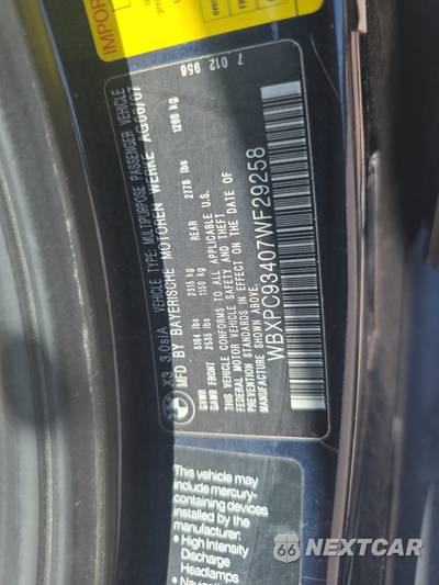 2007 BMW X3 Sports Activity Vehicle 3.0si - zdjęcie 14 z 35 - miniatura