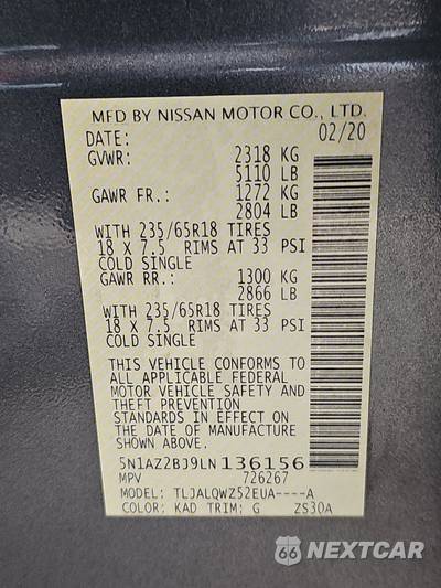 2020 Nissan Murano SV - zdjęcie 14 z 29 - miniatura
