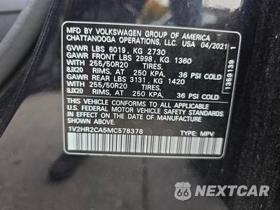 2021 Volkswagen Atlas V6 SE w/Technology - zdjęcie 17 z 28 - miniatura