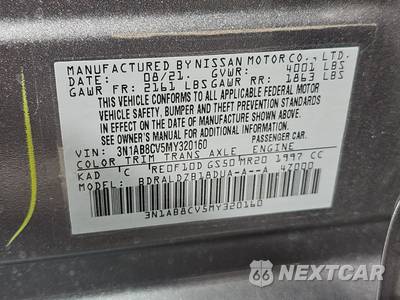 2021 Nissan Sentra SV - zdjęcie 14 z 26 - miniatura