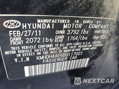 2011 Hyundai Elantra GLS Sedan - zdjęcie 14 z 26 - miniatura