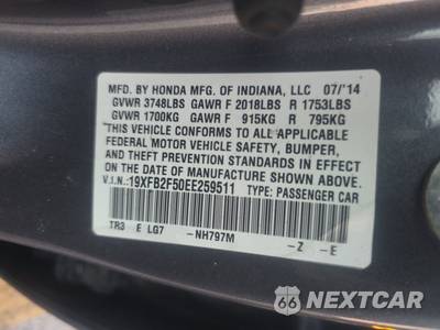 2014 Honda Civic Sedan LX - zdjęcie 14 z 18 - miniatura