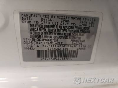 2016 Nissan Versa SV - zdjęcie 14 z 18 - miniatura