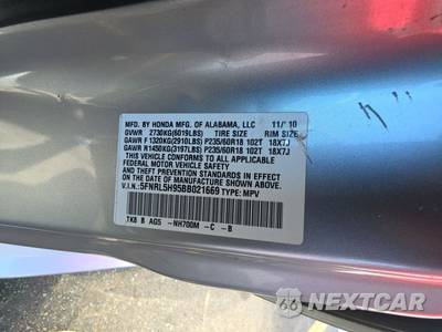 2011 Honda Odyssey Touring 118.1" WB - zdjęcie 15 z 42 - miniatura