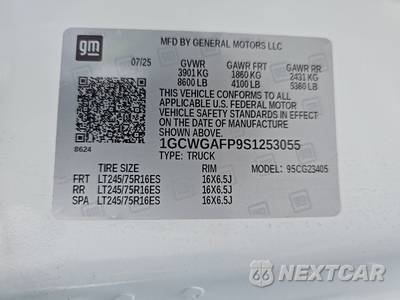 2025 Chevrolet Express 2500 Cargo Van 1WT 135.0" WB - zdjęcie 14 z 31 - miniatura