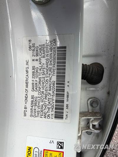 2018 Honda Accord Sedan LX 1.5T - zdjęcie 10 z 10 - miniatura