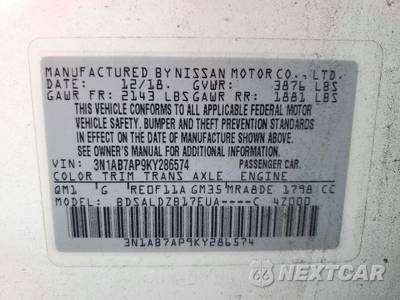 2019 Nissan Sentra SV - zdjęcie 11 z 11 - miniatura