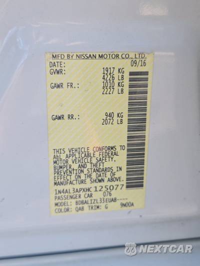 2017 Nissan Altima 2.5 SV - zdjęcie 14 z 18 - miniatura