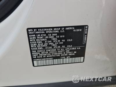 2019 Volkswagen Atlas V6 SE w/Technology - zdjęcie 14 z 24 - miniatura