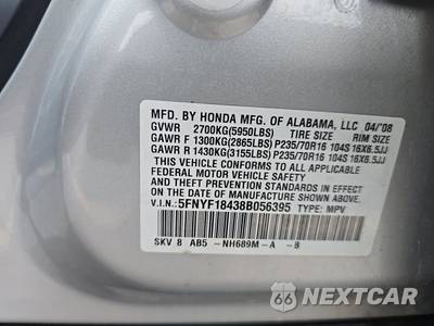 2008 Honda Pilot EX - zdjęcie 15 z 31 - miniatura