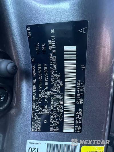 2015 Toyota Sienna XLE 8-Passenger 119.3" WB - zdjęcie 44 z 45 - miniatura