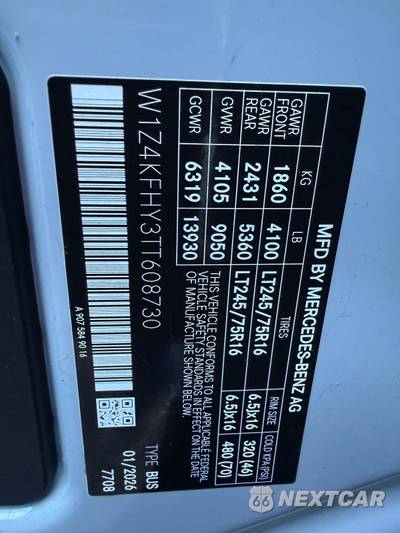 2026 Mercedes-Benz Sprinter 2500 Passenger Van Standard Roof 144.0" WB - zdjęcie 42 z 42 - miniatura