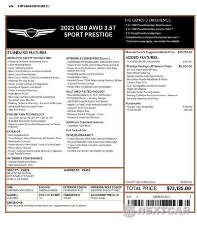 2023 Genesis G80 3.5T Sport - zdjęcie 48 z 48 - miniatura