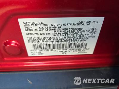 2015 Mitsubishi Outlander Sport SE - zdjęcie 14 z 17 - miniatura