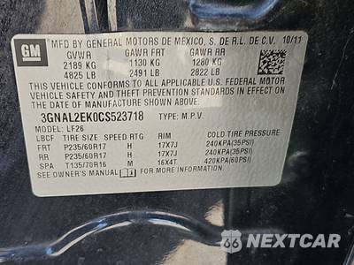 2012 Chevrolet Captiva Sport LS 2LS - zdjęcie 14 z 24 - miniatura