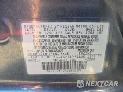 2017 Nissan Versa Sedan SV - zdjęcie 11 z 20 - miniatura
