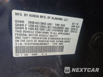 2018 Honda Pilot Touring - zdjęcie 13 z 19 - miniatura