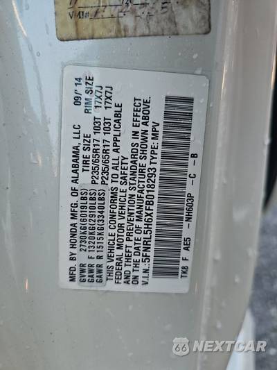 2015 Honda Odyssey EX-L w/RES 118.1" WB - zdjęcie 15 z 27 - miniatura
