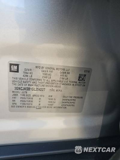 2016 Chevrolet Trax LS 1LS - zdjęcie 14 z 24 - miniatura